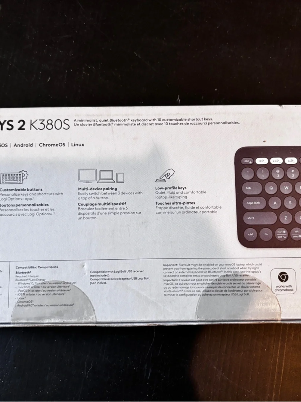 Logitech K380S Wireless Keyboard in Dark Gray